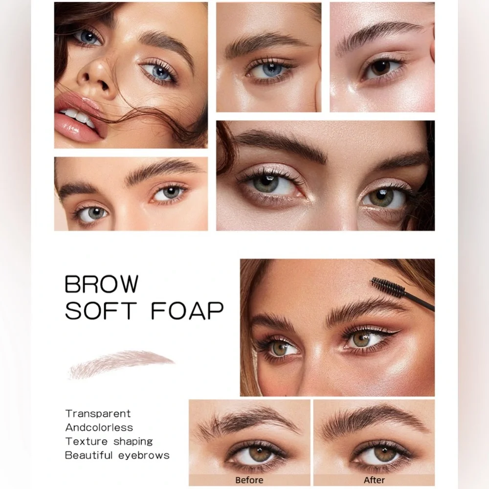 Clear Eyebrow Gel- Eye Brow Gel Eyebrow Styling Wax for Feathery & Fluffy Brows
